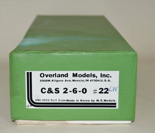 SN3 Overland Models C&S 2-6-0 #22 LIght Weather