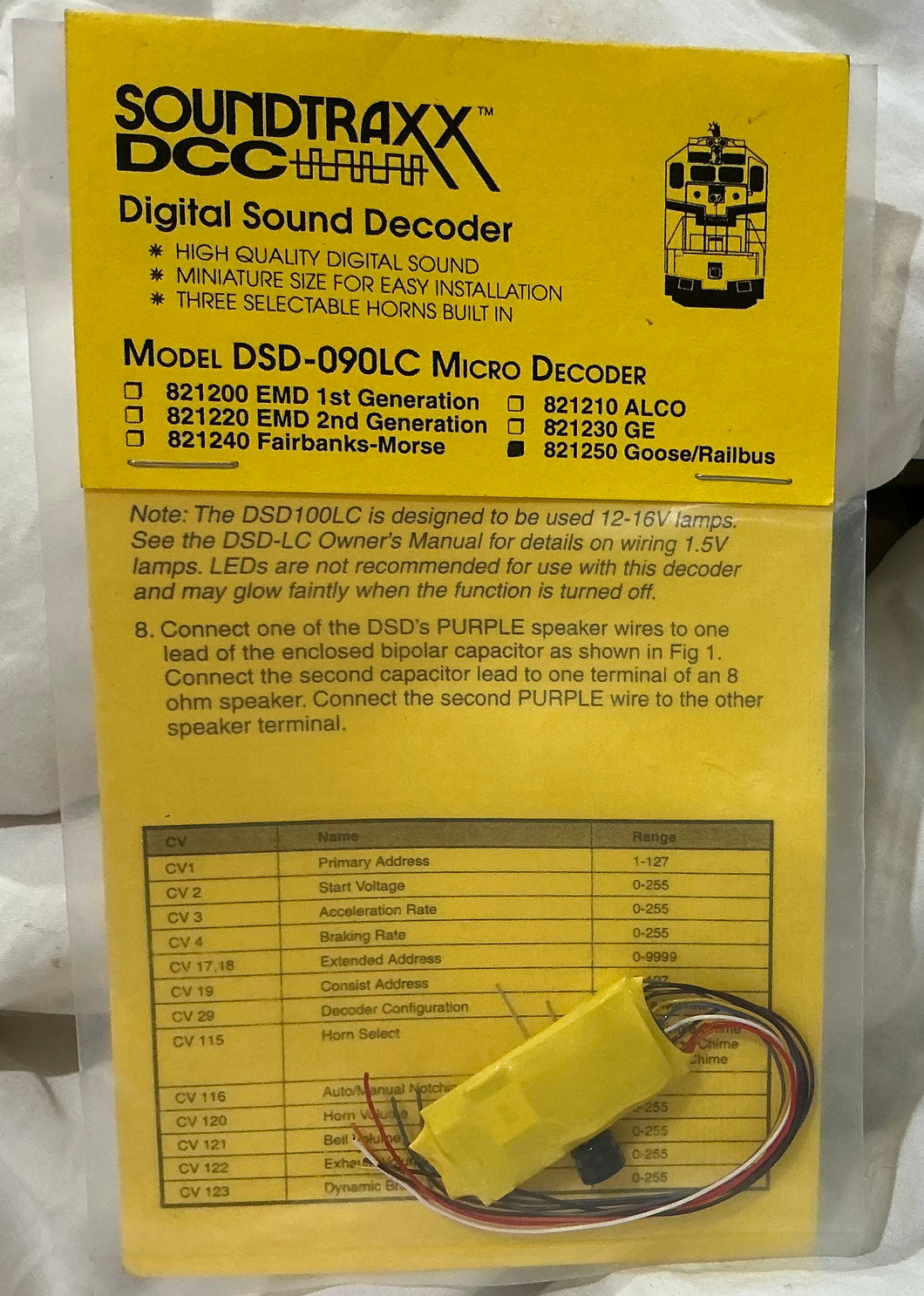 Soundtraxx DCC Digital Sound Recorder Model 821250 Goose/Railbus