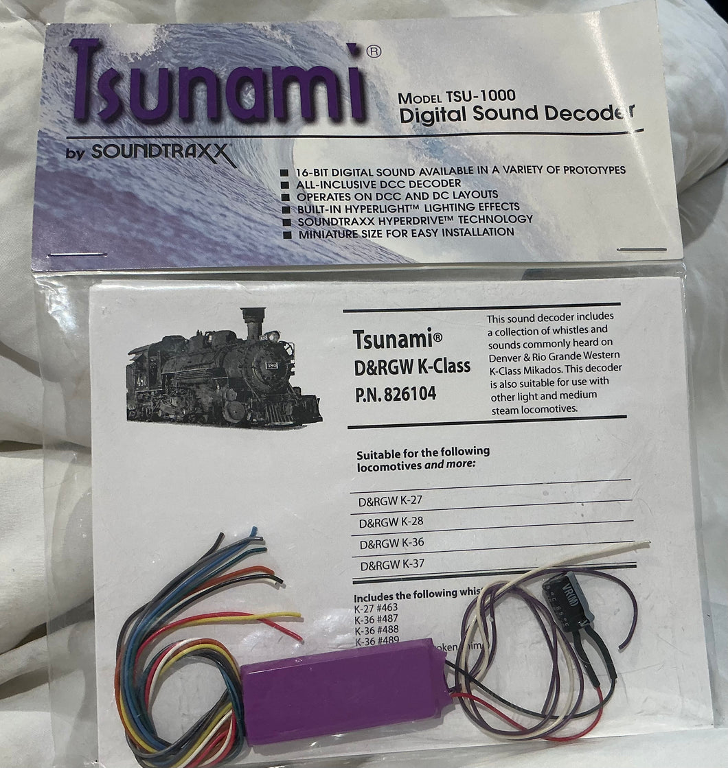 Tsunami by Soundtraxx Model TSU-1000 digital sound decoder D&RGW K-Class