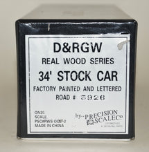 On30 PSC D&RGW Real Wood Series 34' Stock Car