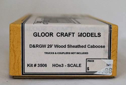 Hon3 Scale, Gloor Craft Models, Kit #3506, D&RGW 29' Wood Sheathed Caboose