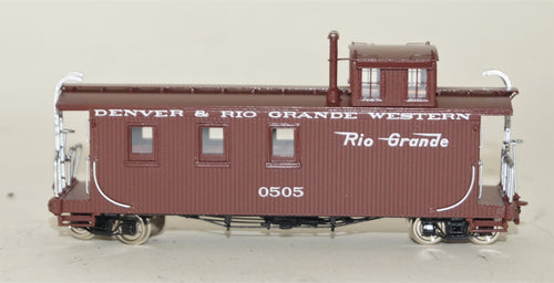 Hon3 Brass PSC D&RGW 30' Round Roof Caboose #0505