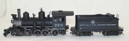 On3 Brass PSC D&RGW C-16 2-8-0 #223 Bug Herald