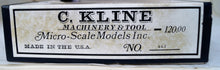 Ho/Hon3 Micro Scale Models C. Kline Machinery & Tool