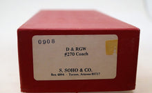 Hon3 Brass S. Soho & Co D&RGW Coaches, Unpainted