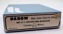 Hon3 Brass Custom Brass D&RGW Set #1 Coach & Baggage Car