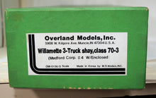 O Scale Overland Models Willamette 3 Truck Class 70-3 Shay, Unpainted